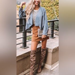 BB Dakota Suede Light Blue Jacket